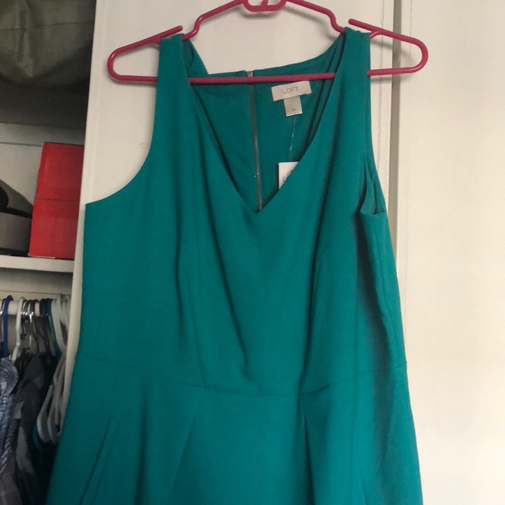 Loft green sleeveless dress